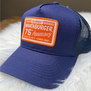 Whataburger 75th Anniversary patch trucker style hat NWT